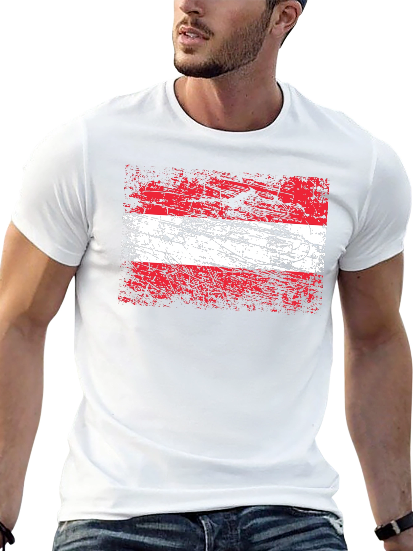 Camiseta Austria Bandera Grunge - Diseño Único