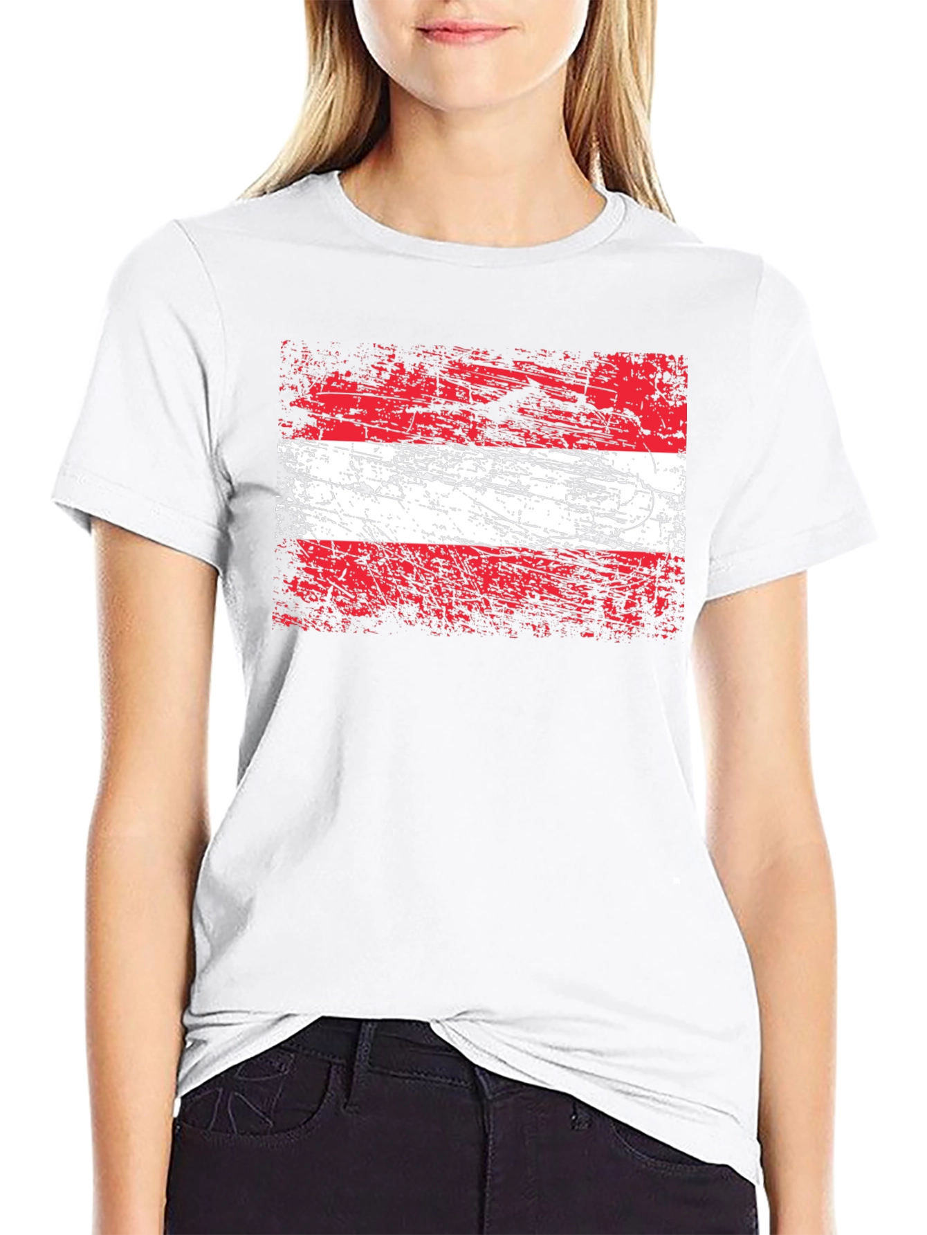 Camiseta Austria Bandera Grunge - Diseño Único