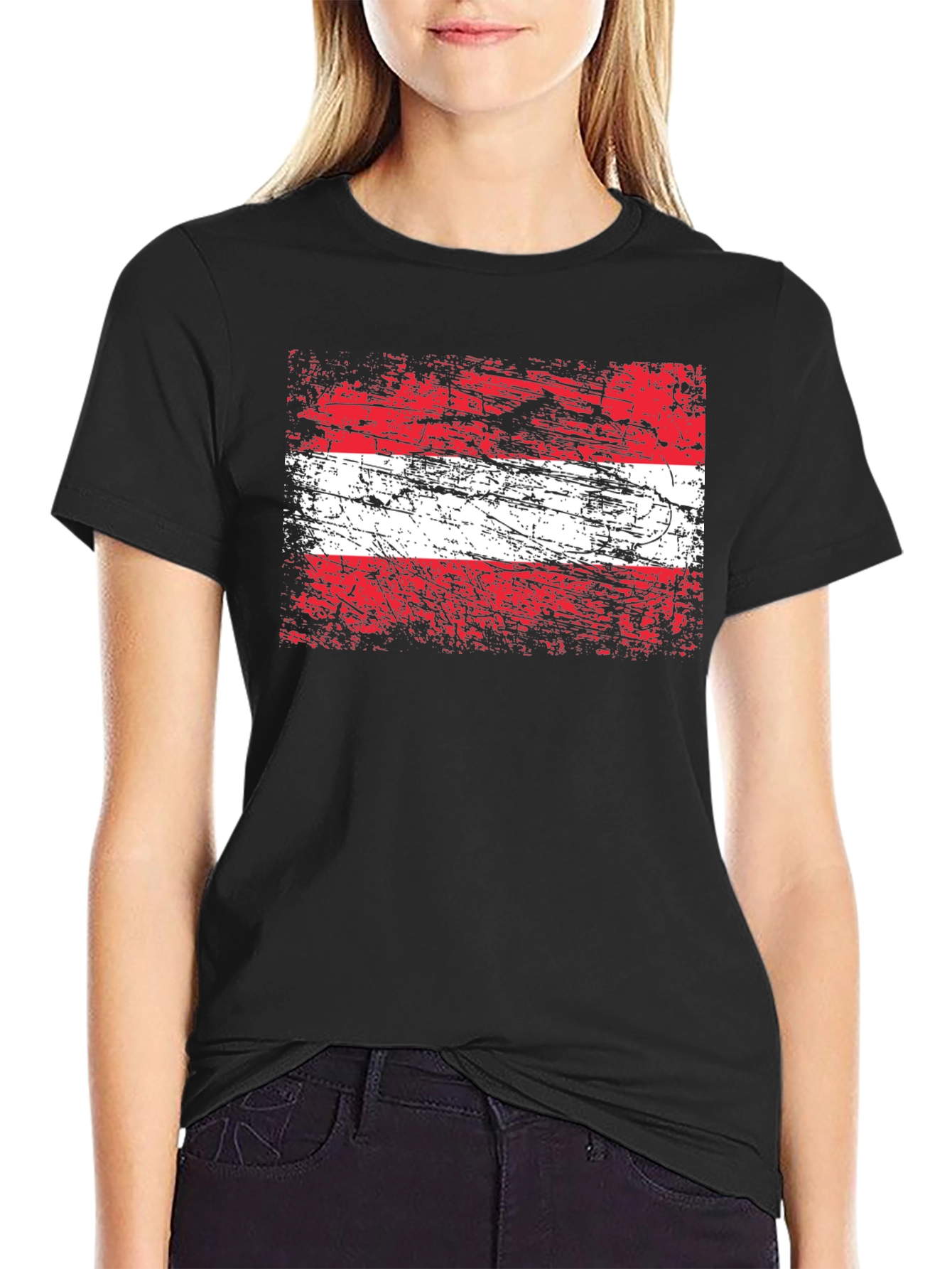 Camiseta Austria Bandera Grunge - Diseño Único
