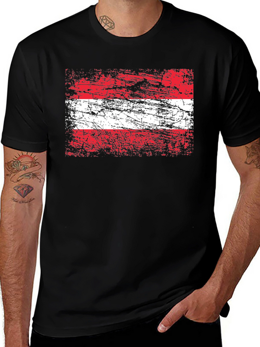 Camiseta Austria Bandera Grunge - Diseño Único
