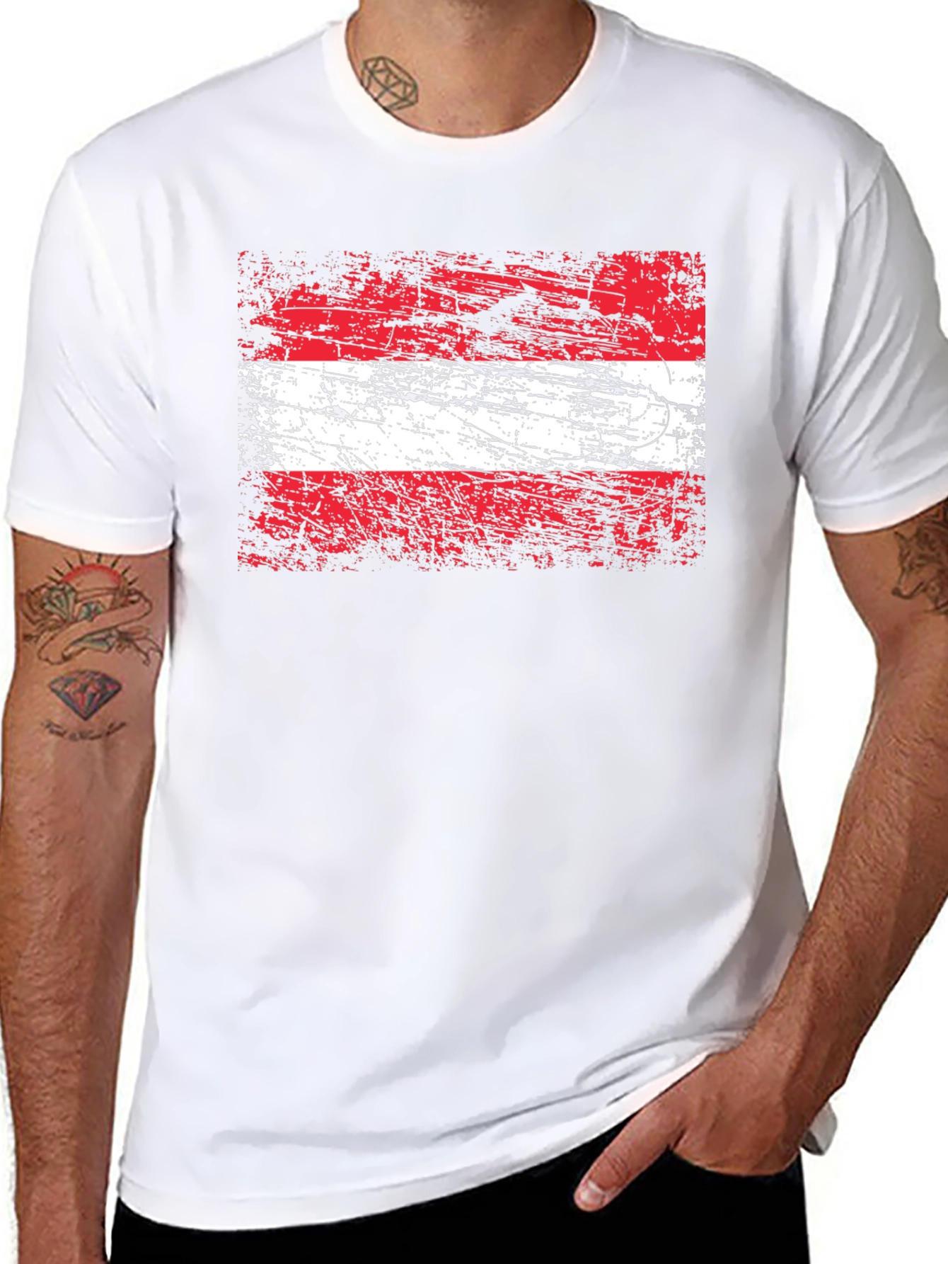 Camiseta Austria Bandera Grunge - Diseño Único