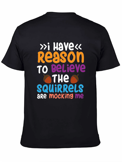 Camiseta Negra con Diseño de Ardillas Burlescas