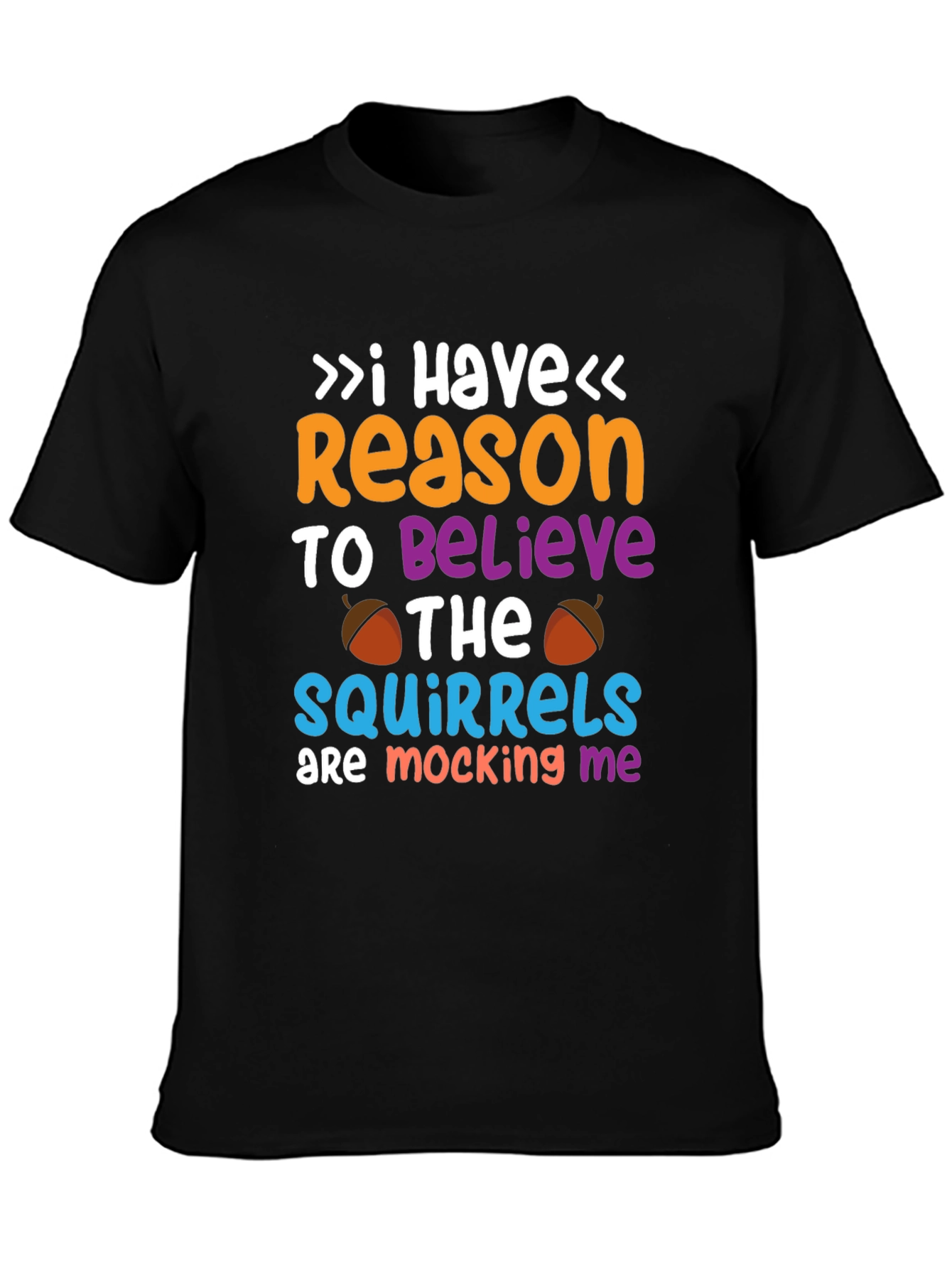 Camiseta Negra con Diseño de Ardillas Burlescas