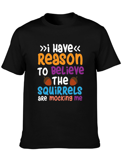 Camiseta Negra con Diseño de Ardillas Burlescas