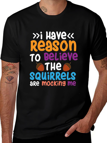 Camiseta Negra con Diseño de Ardillas Burlescas