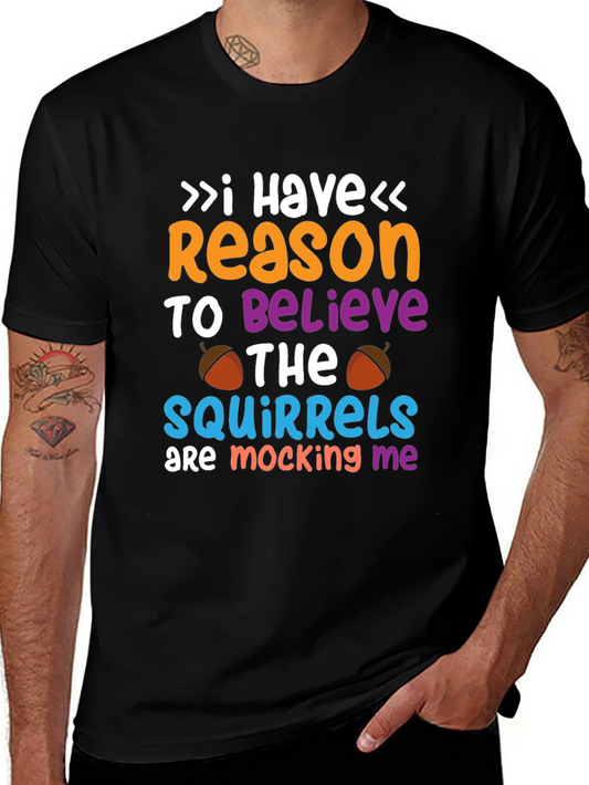 Camiseta Negra con Diseño de Ardillas Burlescas