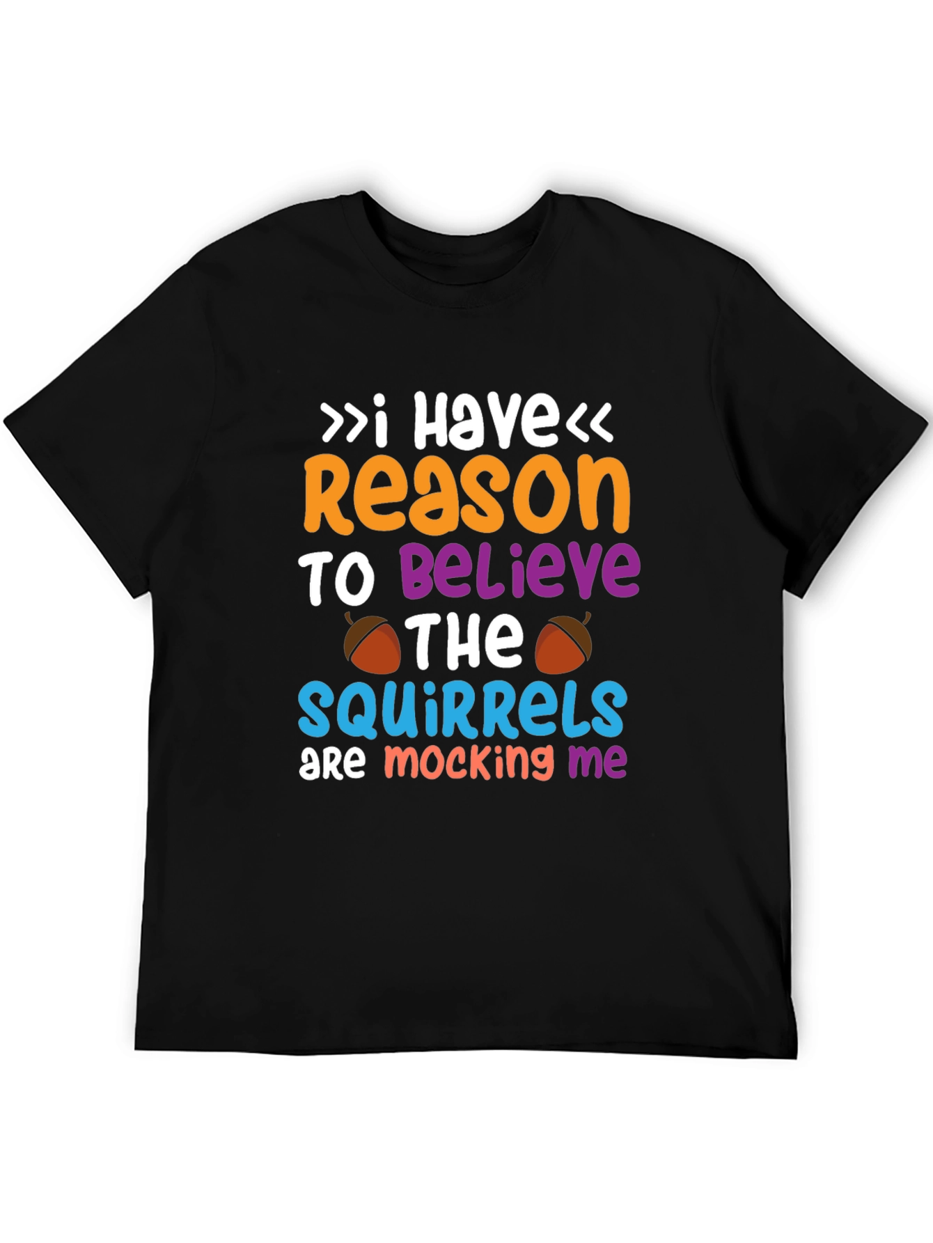 Camiseta Negra con Diseño de Ardillas Burlescas