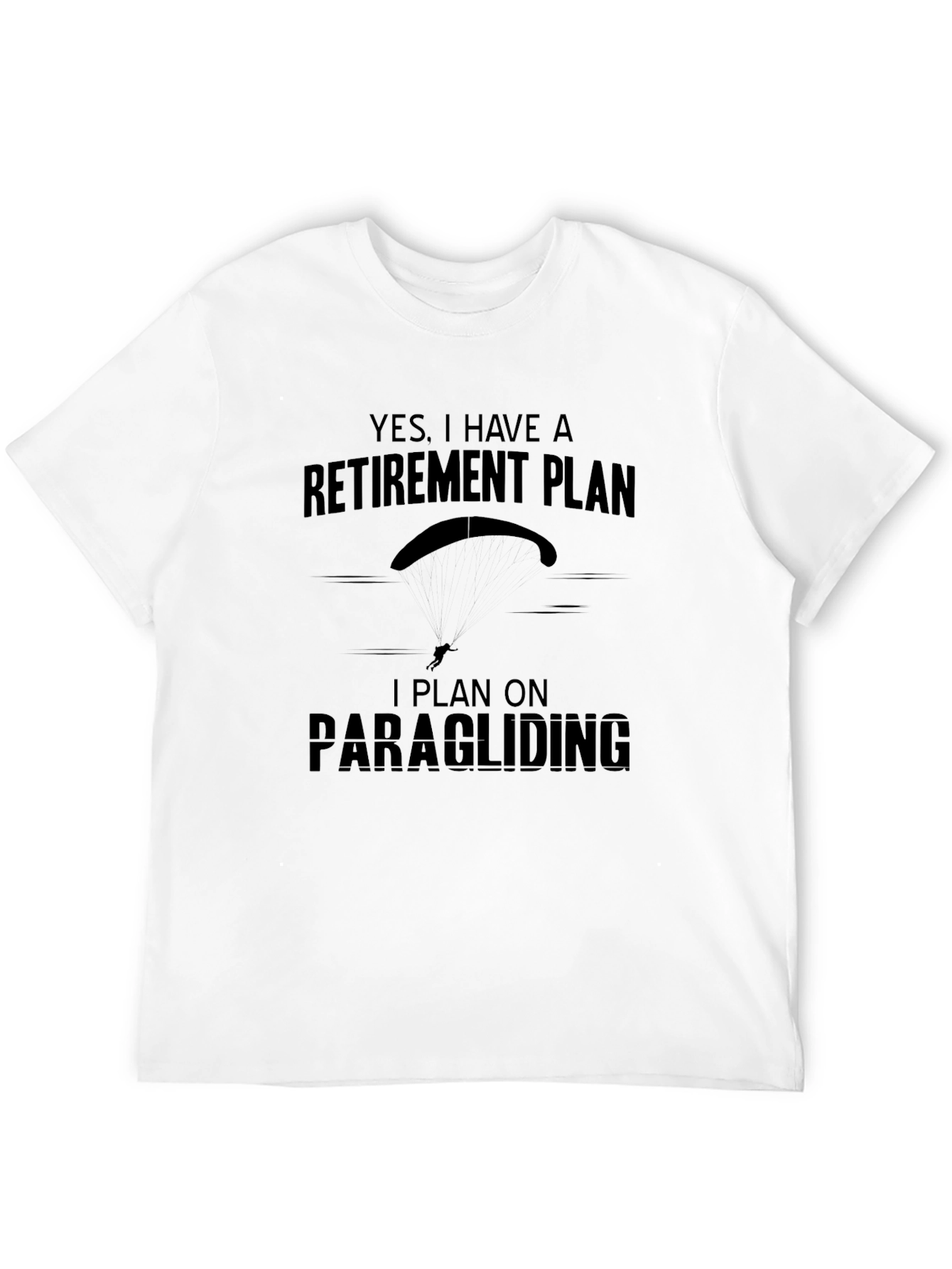 Camiseta Negra con Diseño Plan de Retiro Parapente