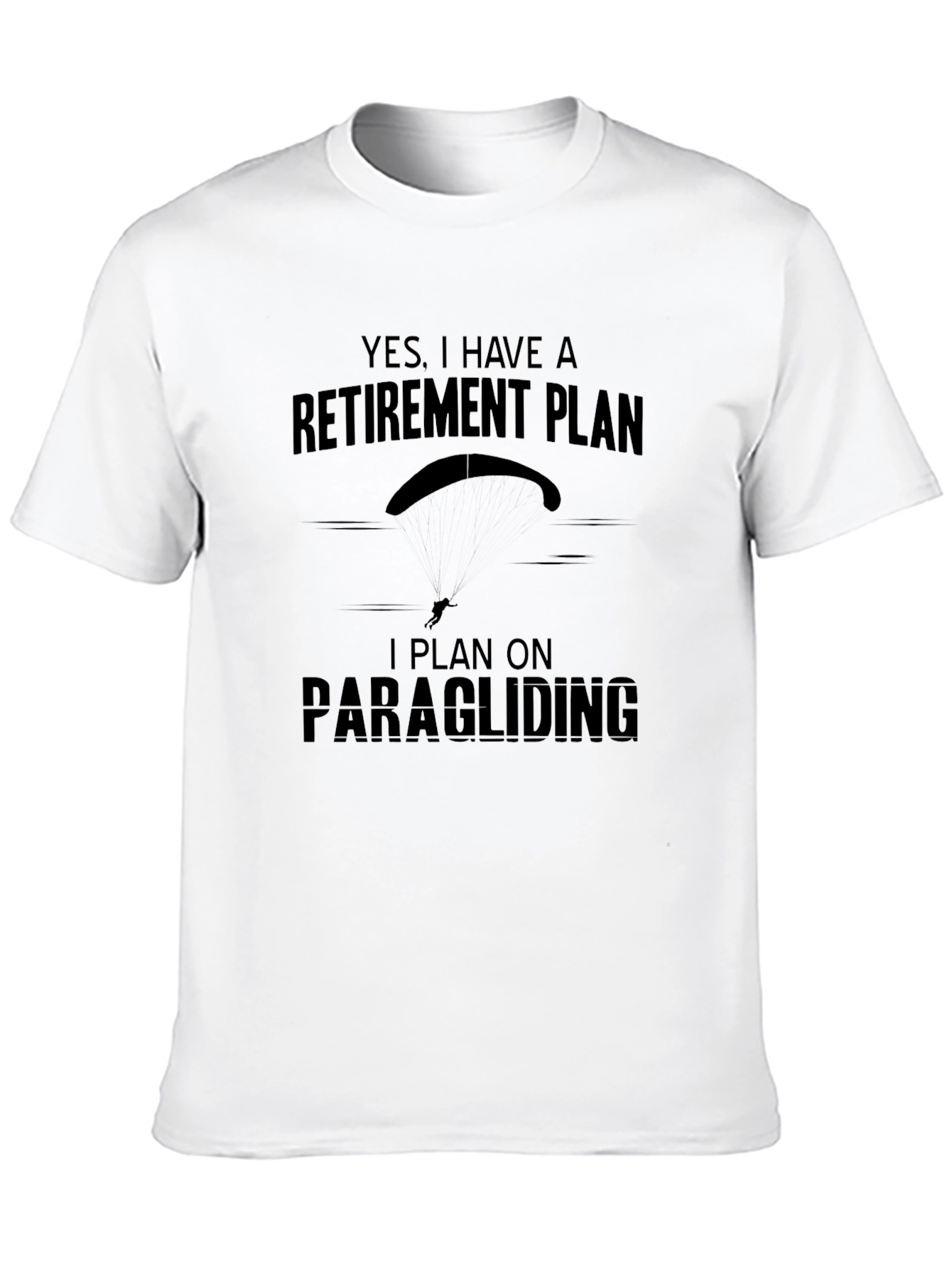 Camiseta Negra con Diseño Plan de Retiro Parapente