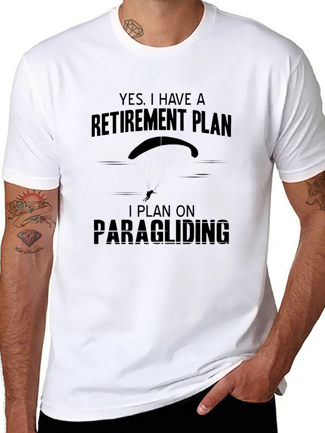 Camiseta Negra con Diseño Plan de Retiro Parapente