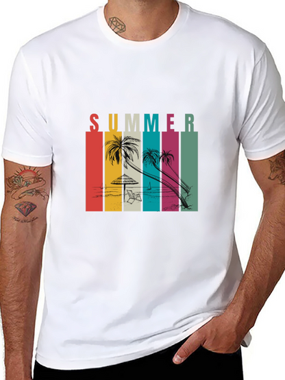 Camiseta Negra Estampada Summer Vibes