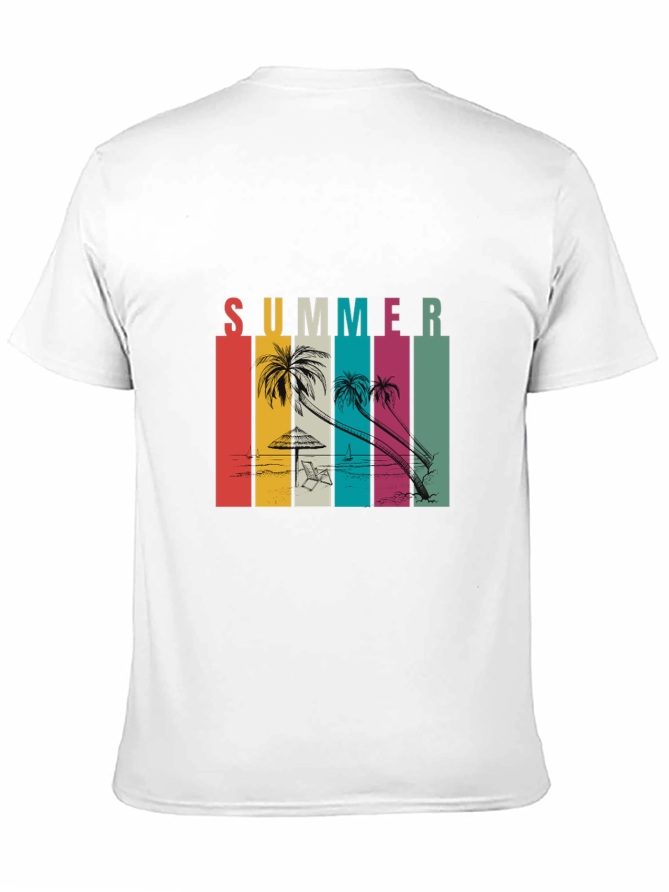 Camiseta Negra Estampada Summer Vibes