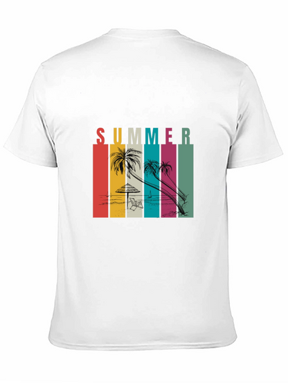 Camiseta Negra Estampada Summer Vibes