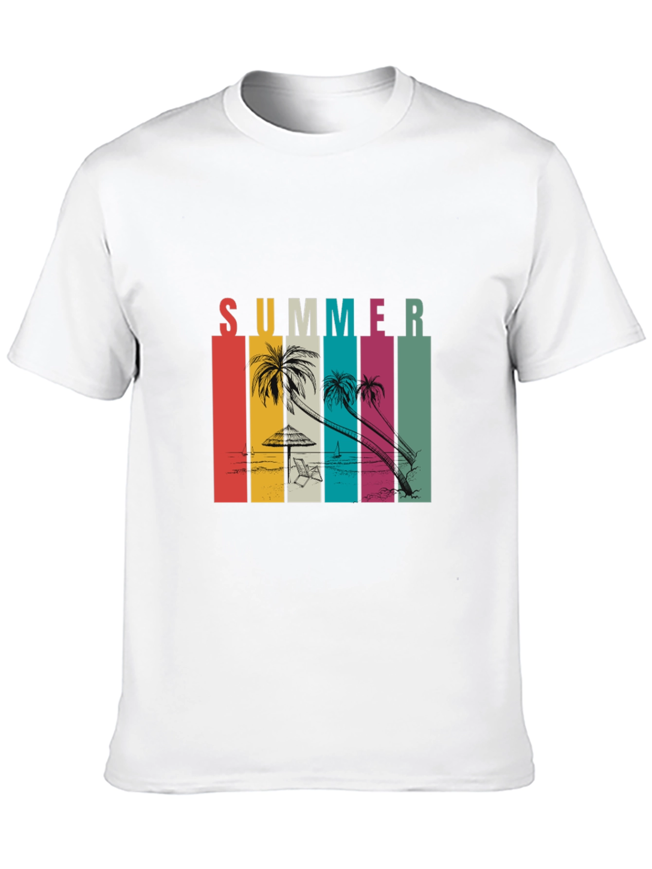 Camiseta Negra Estampada Summer Vibes