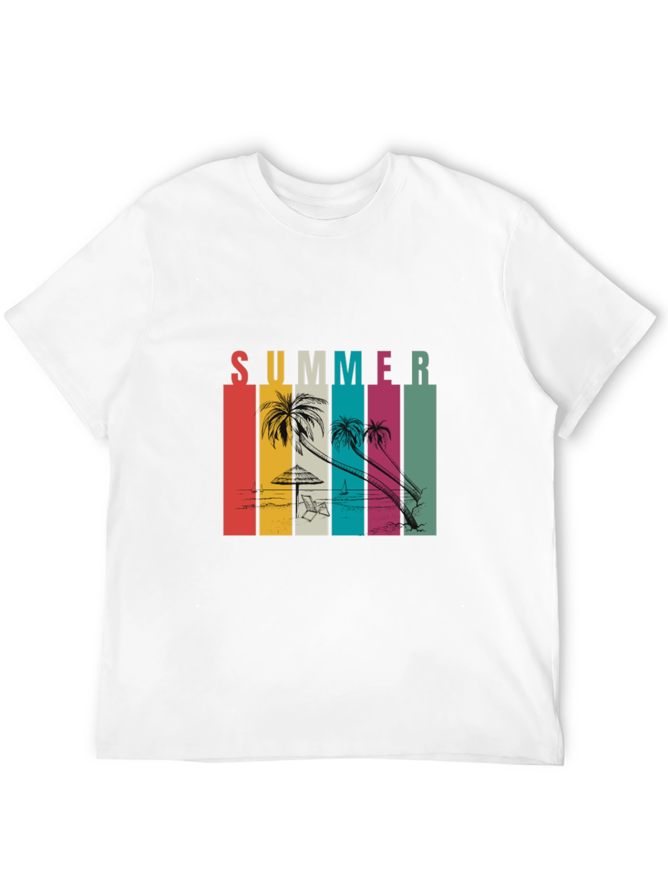 Camiseta Negra Estampada Summer Vibes
