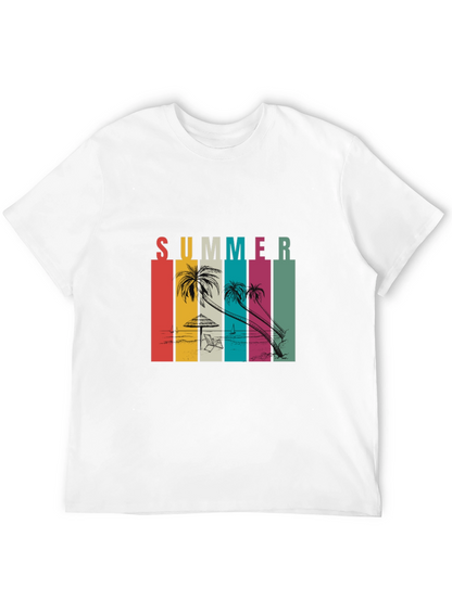 Camiseta Negra Estampada Summer Vibes