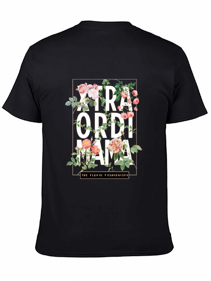 Camiseta Negra Floral Extraordinaria Mamá