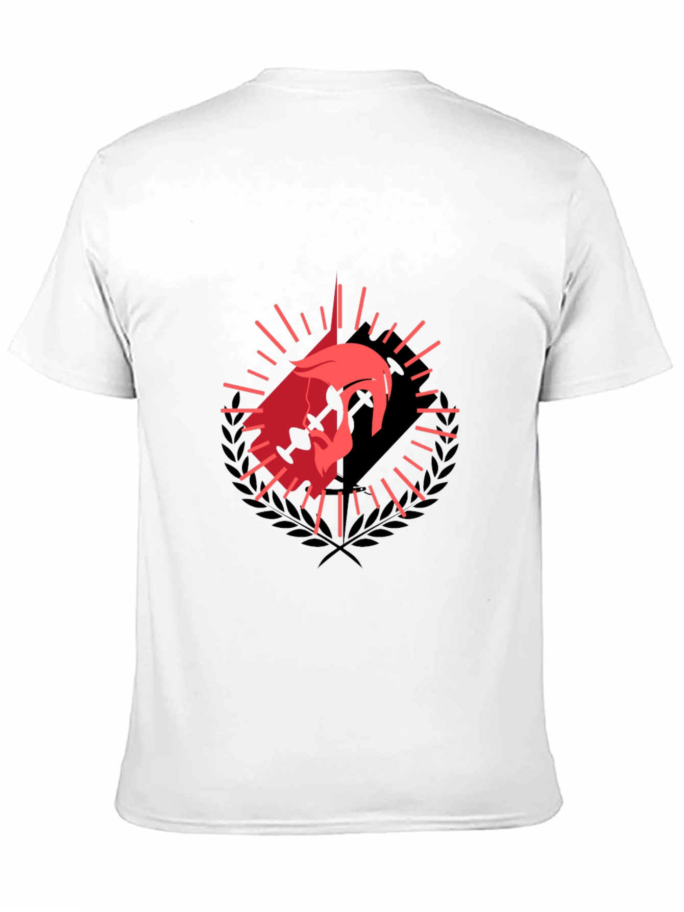 Camiseta Negra con Diseño de Guerrero Rojo