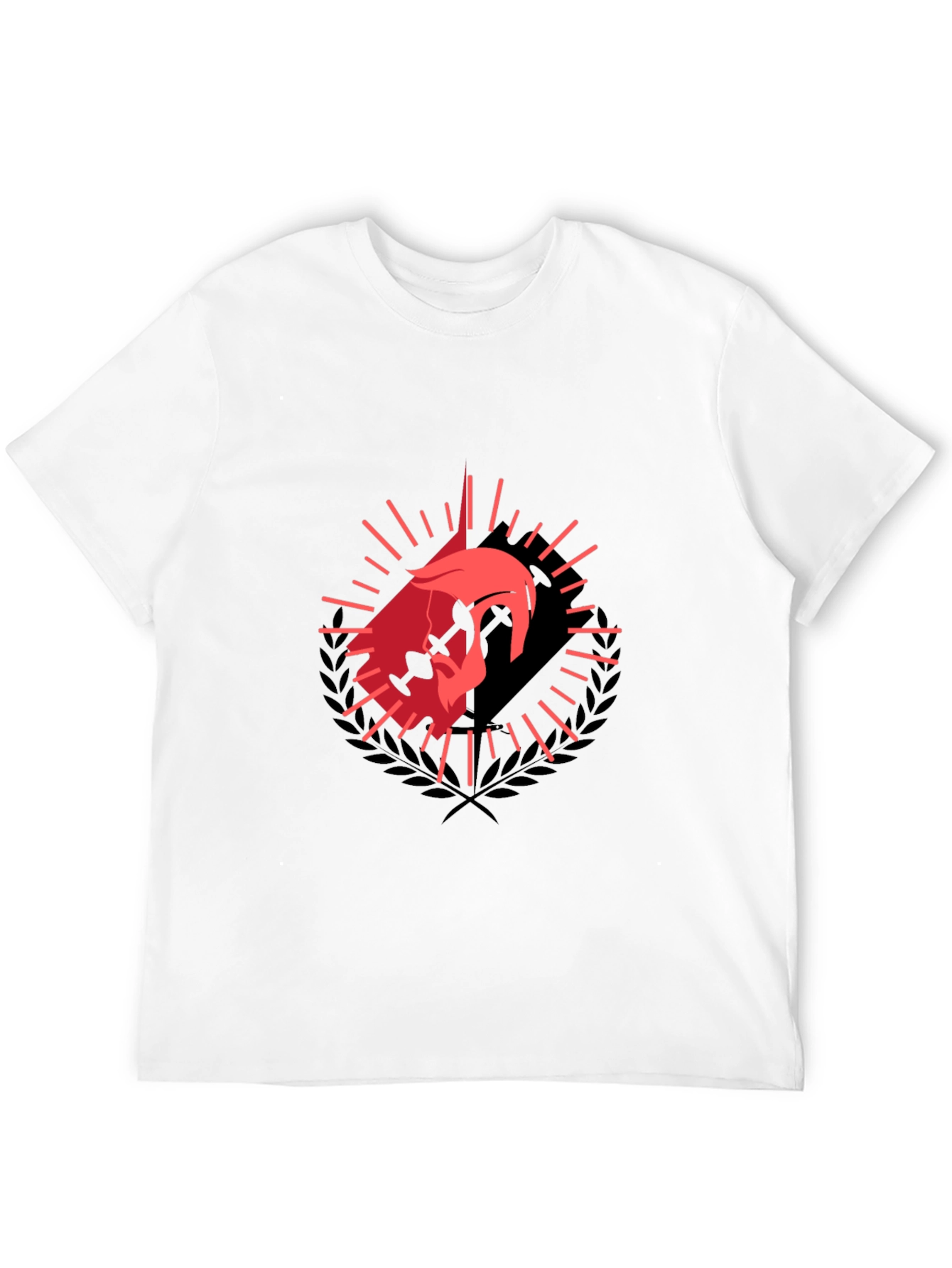 Camiseta Negra con Diseño de Guerrero Rojo