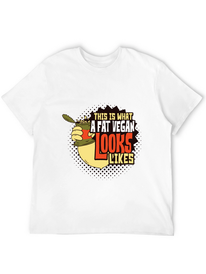 Camiseta Negra con Diseño Gráfico A Fat Vegan