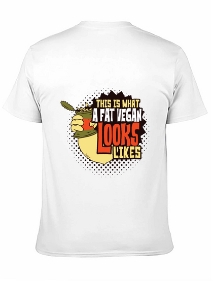 Camiseta Negra con Diseño Gráfico A Fat Vegan