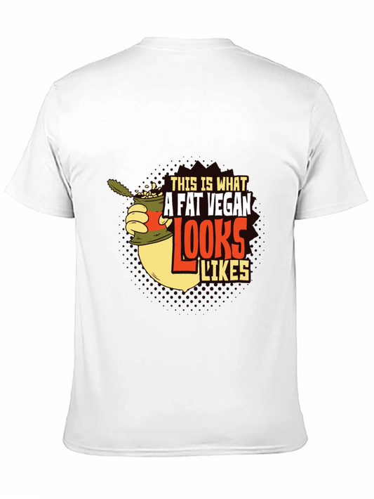 Camiseta Negra con Diseño Gráfico A Fat Vegan