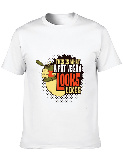 Camiseta Negra con Diseño Gráfico A Fat Vegan