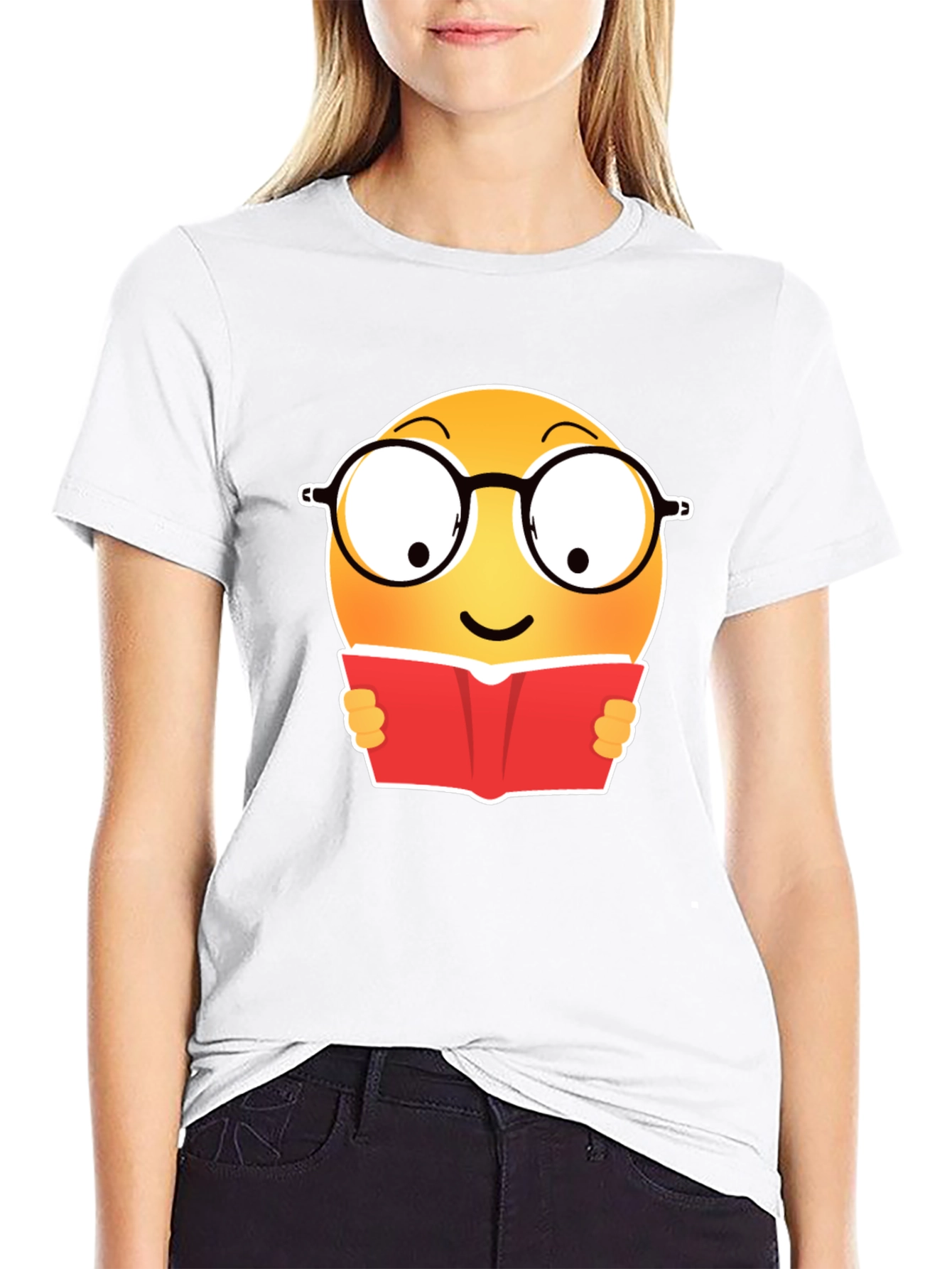 Camiseta Negra con Emoji Lector