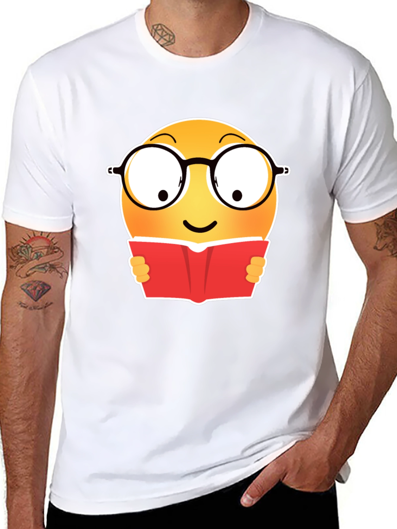 Camiseta Negra con Emoji Lector