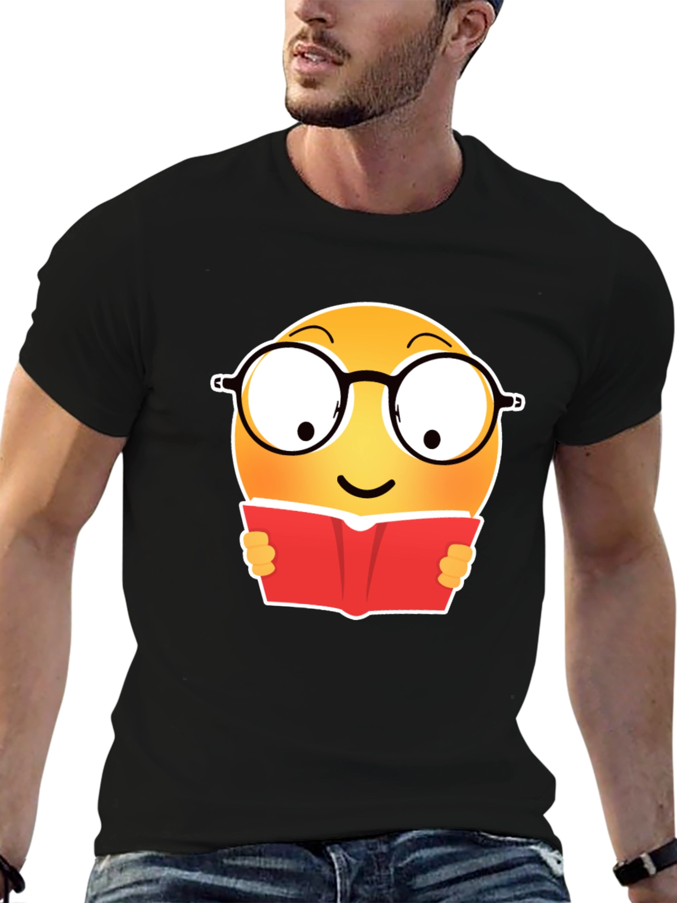 Camiseta Negra con Emoji Lector