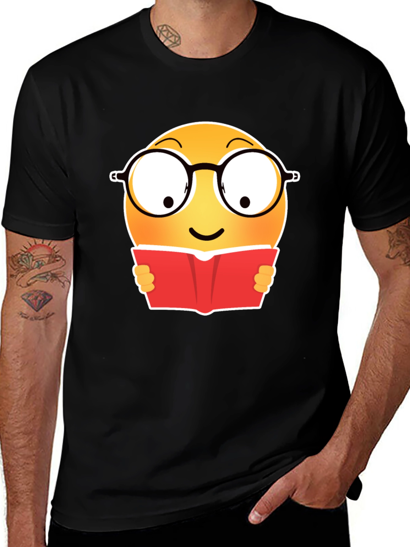 Camiseta Negra con Emoji Lector