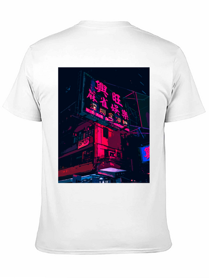 Camiseta Negra Urbana con Diseño Neón