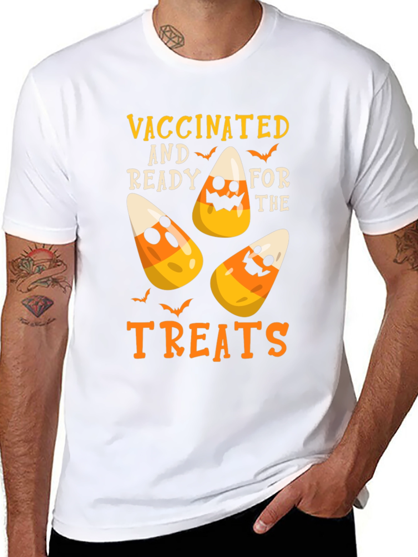 Camiseta Halloween Vacunado Listo para Dulces