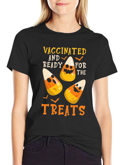 Camiseta Halloween Vacunado Listo para Dulces
