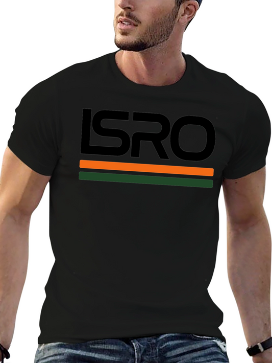 Camiseta ISRO Negra con Diseño Espacial