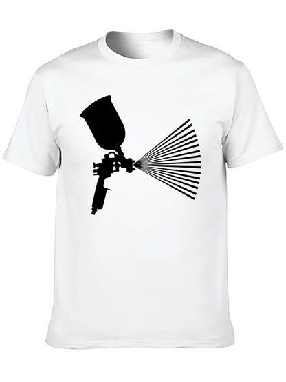 Camiseta Negra con Diseño de Pistola de Pintura