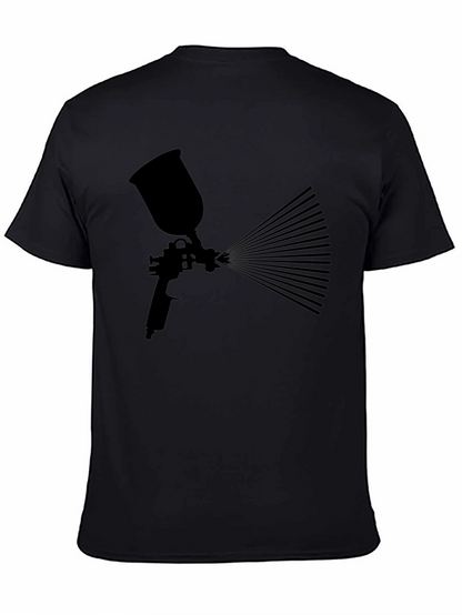 Camiseta Negra con Diseño de Pistola de Pintura