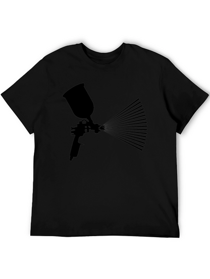 Camiseta Negra con Diseño de Pistola de Pintura