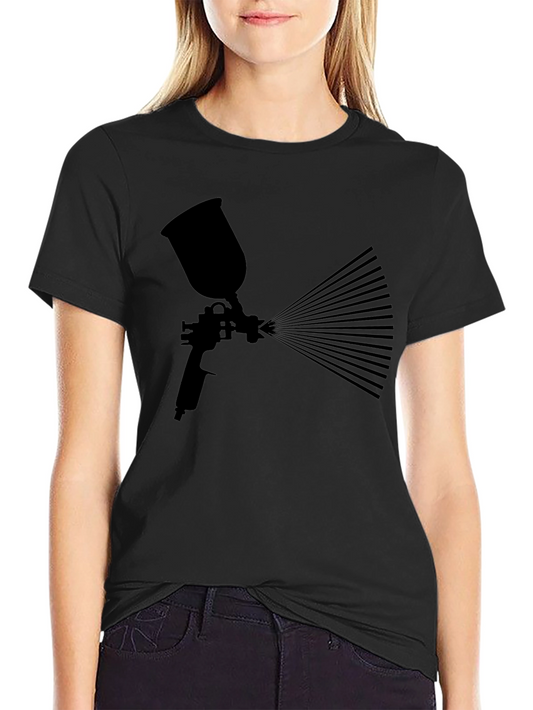 Camiseta Negra con Diseño de Pistola de Pintura