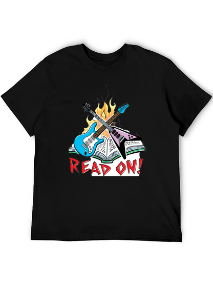 Camiseta Negra Read On! con Guitarras