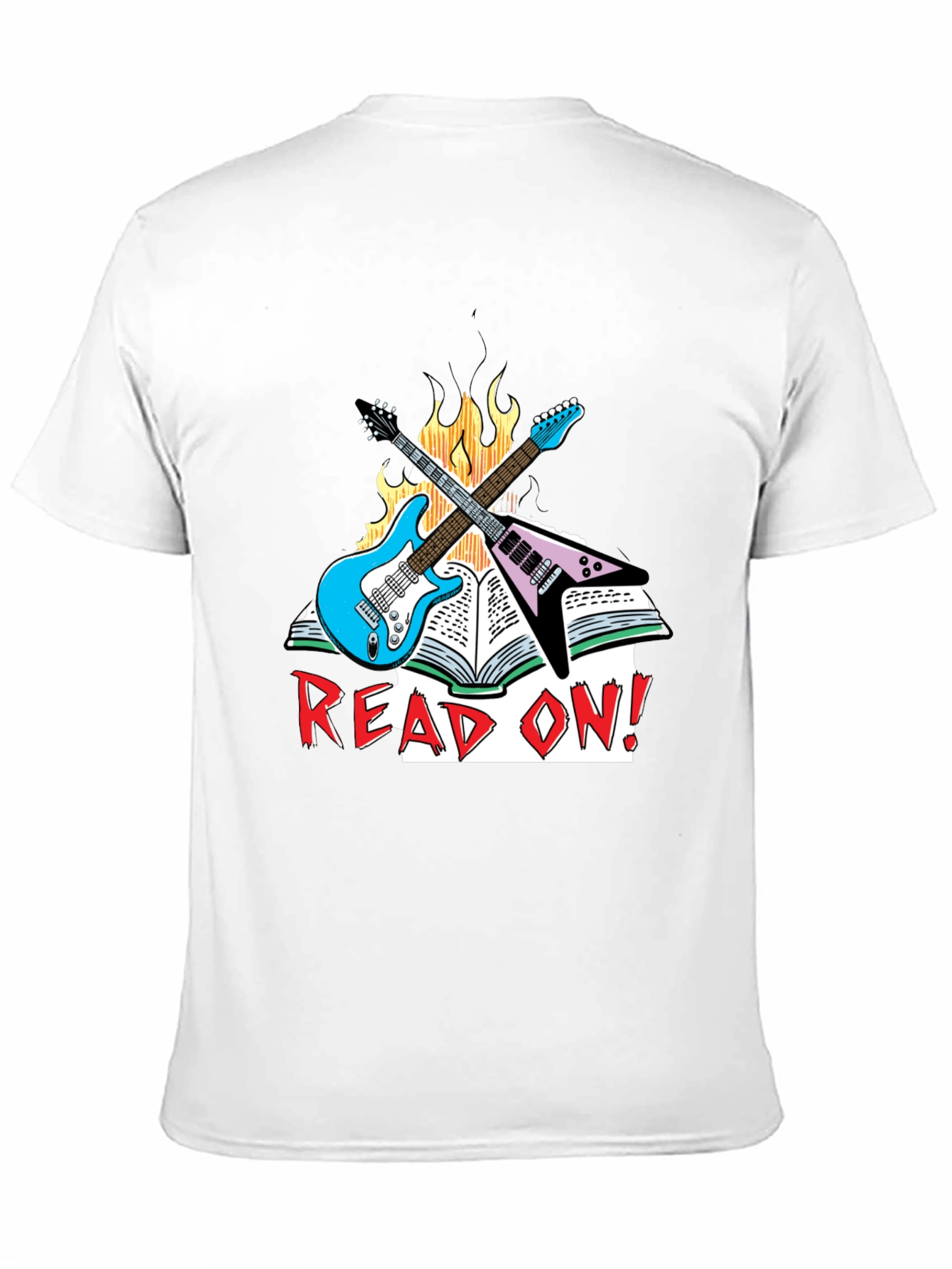 Camiseta Negra Read On! con Guitarras