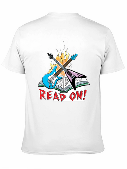 Camiseta Negra Read On! con Guitarras