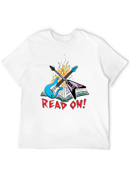 Camiseta Negra Read On! con Guitarras