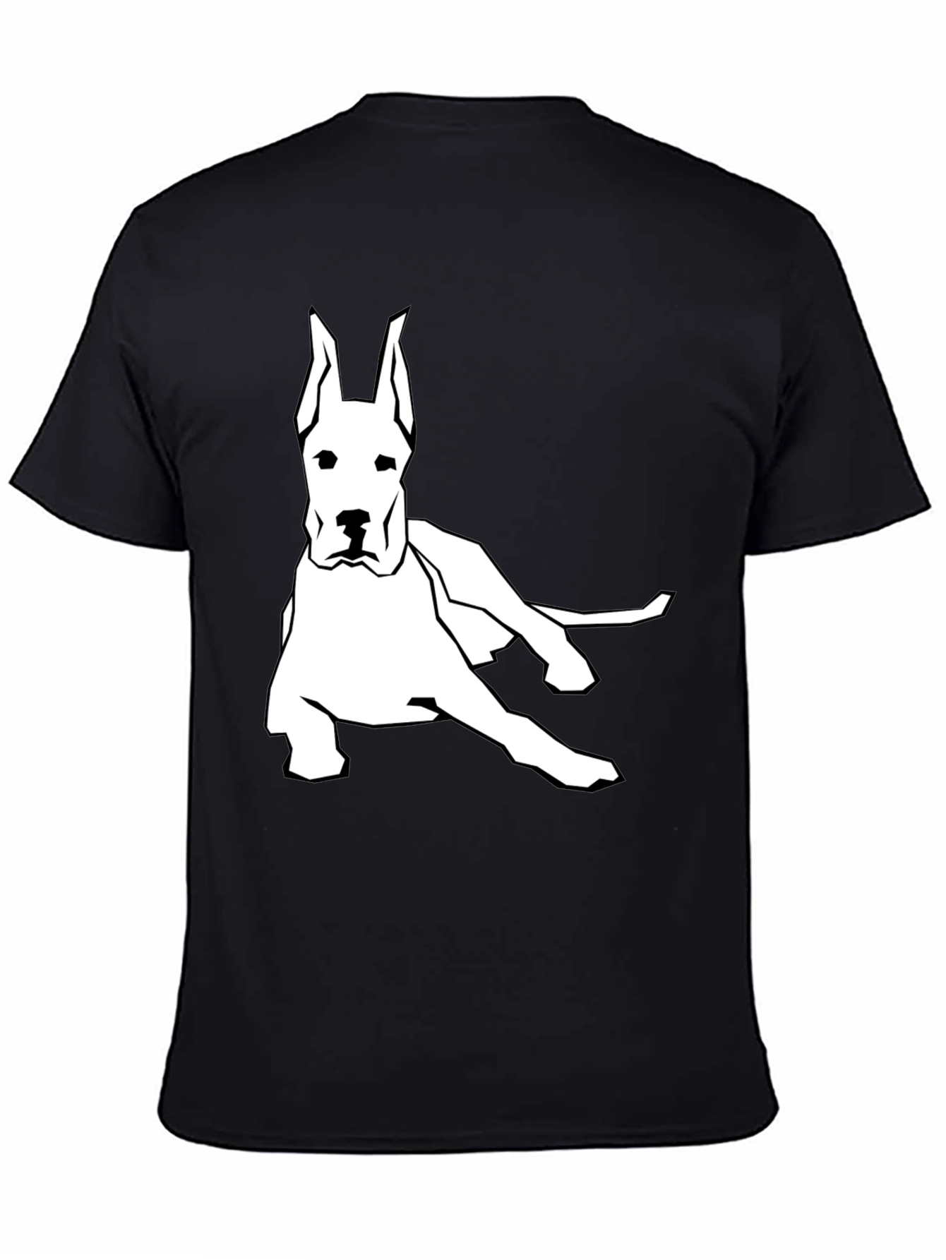 Camiseta Negra con Diseño de Gran Danés