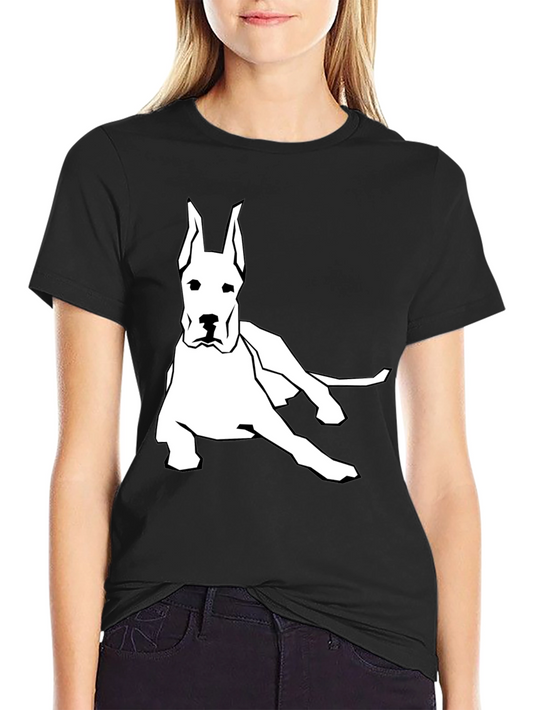 Camiseta Negra con Diseño de Gran Danés