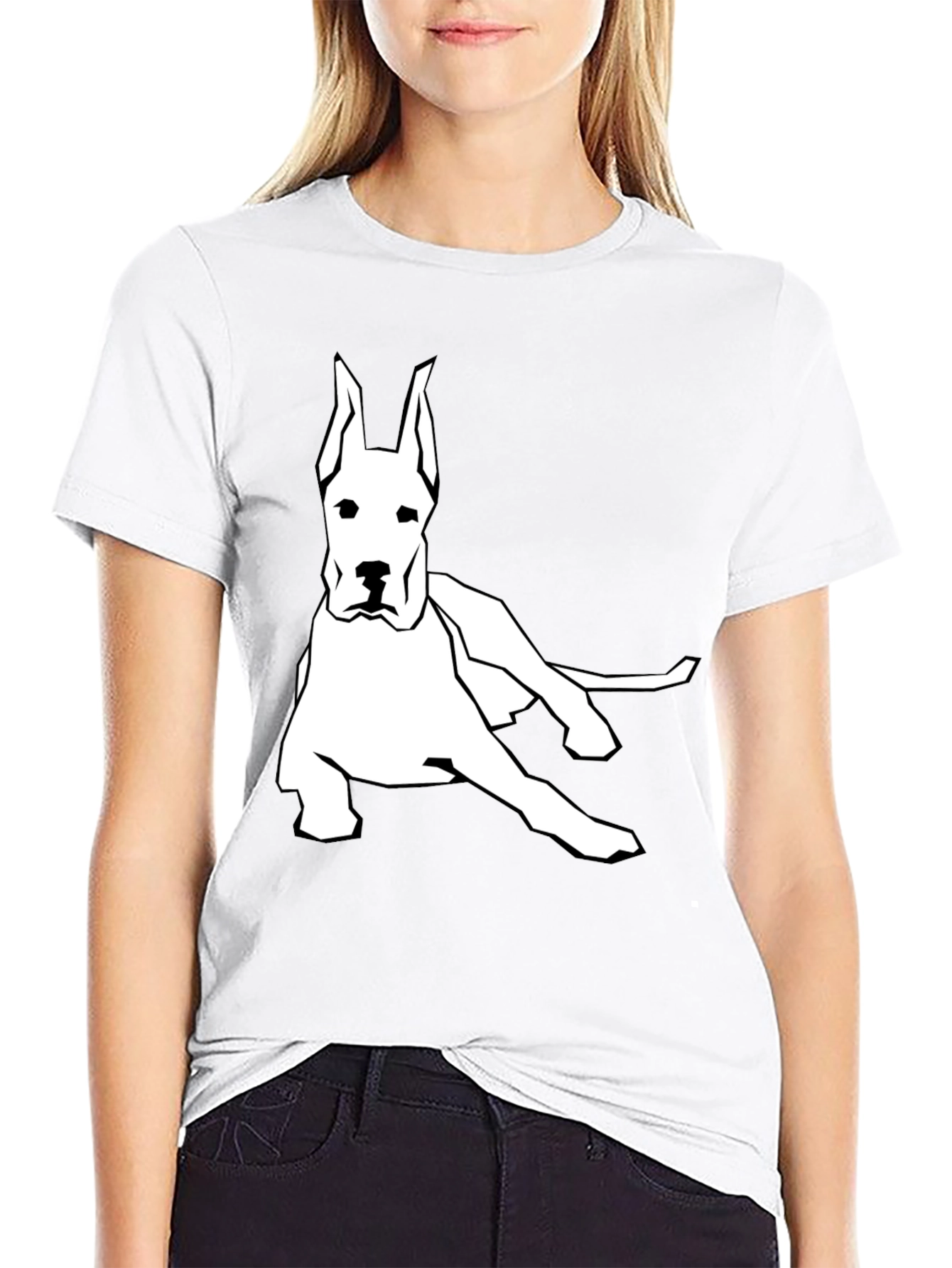Camiseta Negra con Diseño de Gran Danés