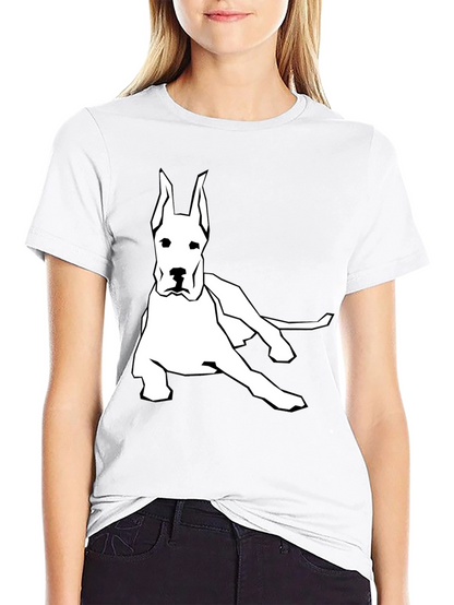Camiseta Negra con Diseño de Gran Danés