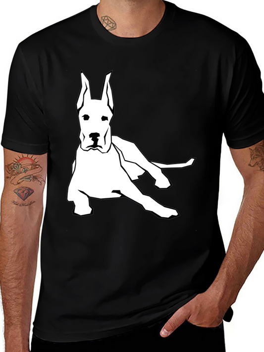 Camiseta Negra con Diseño de Gran Danés
