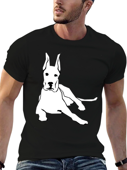 Camiseta Negra con Diseño de Gran Danés