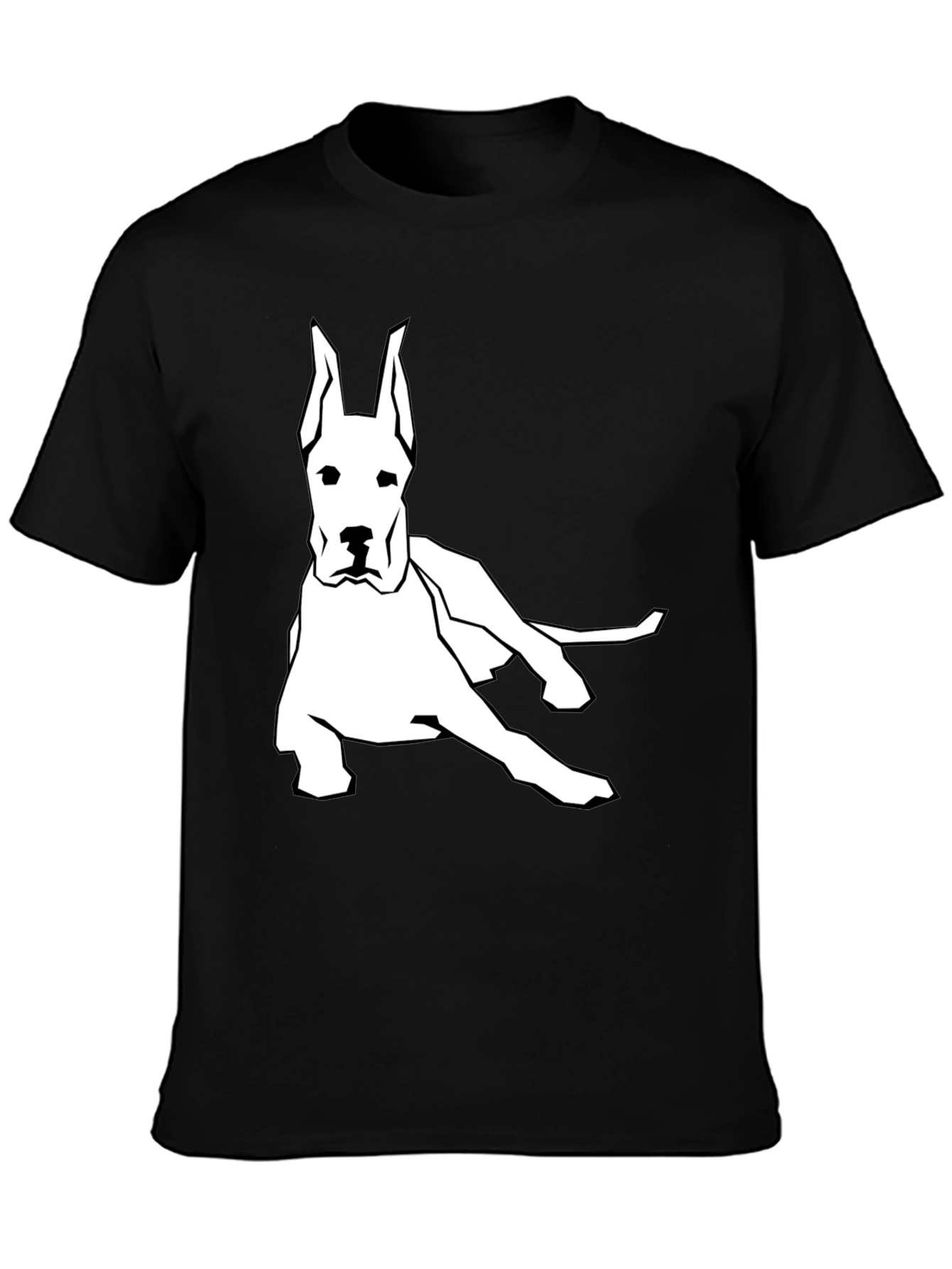 Camiseta Negra con Diseño de Gran Danés